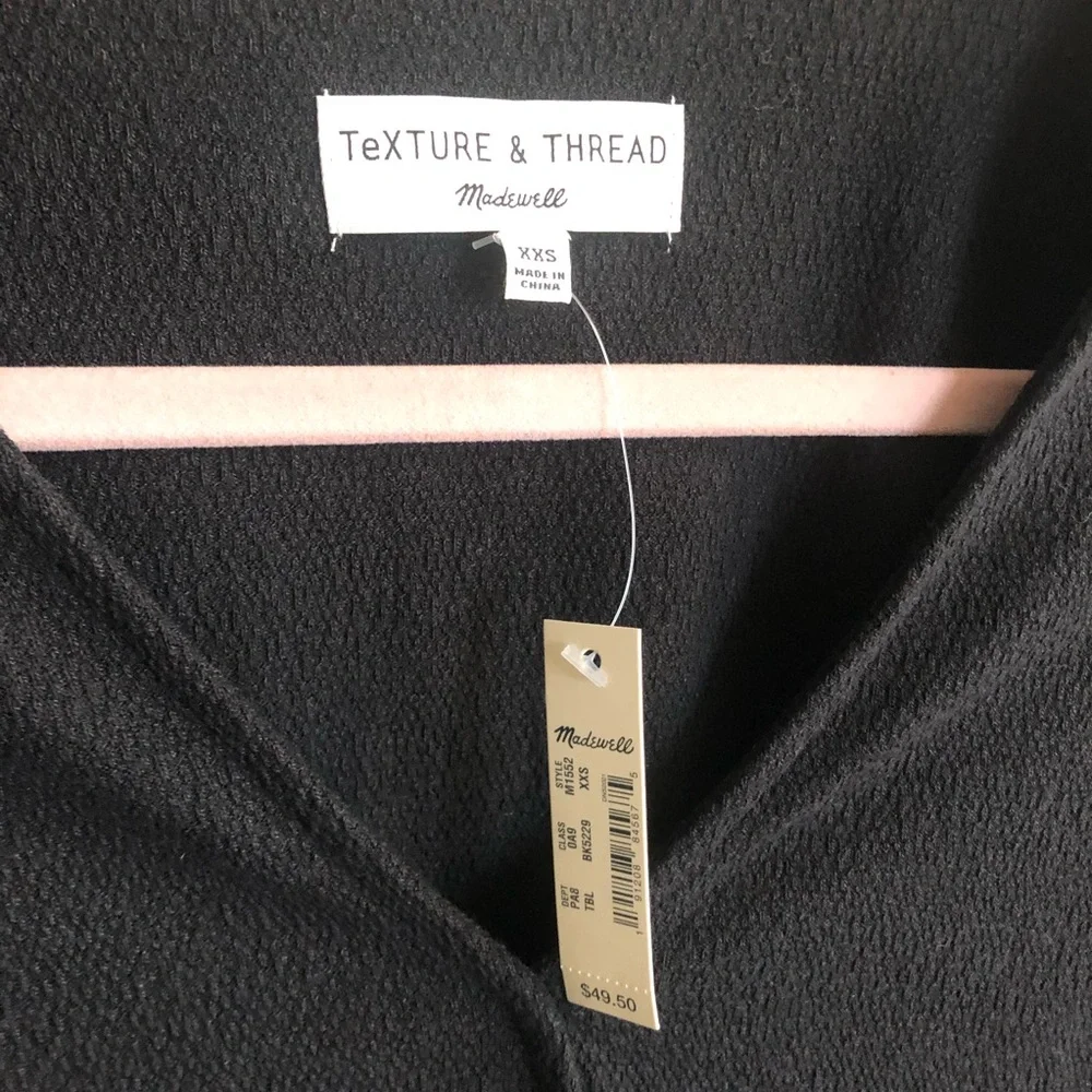 Madewell Puff Sleeve Faux Wrap Top - XXS